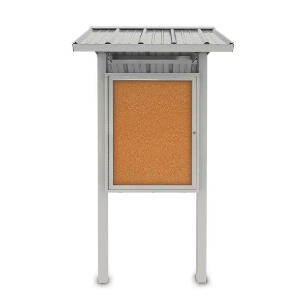 Corkboard, Fbrc, 3 Door, Satin/Cobcc, 96x48"